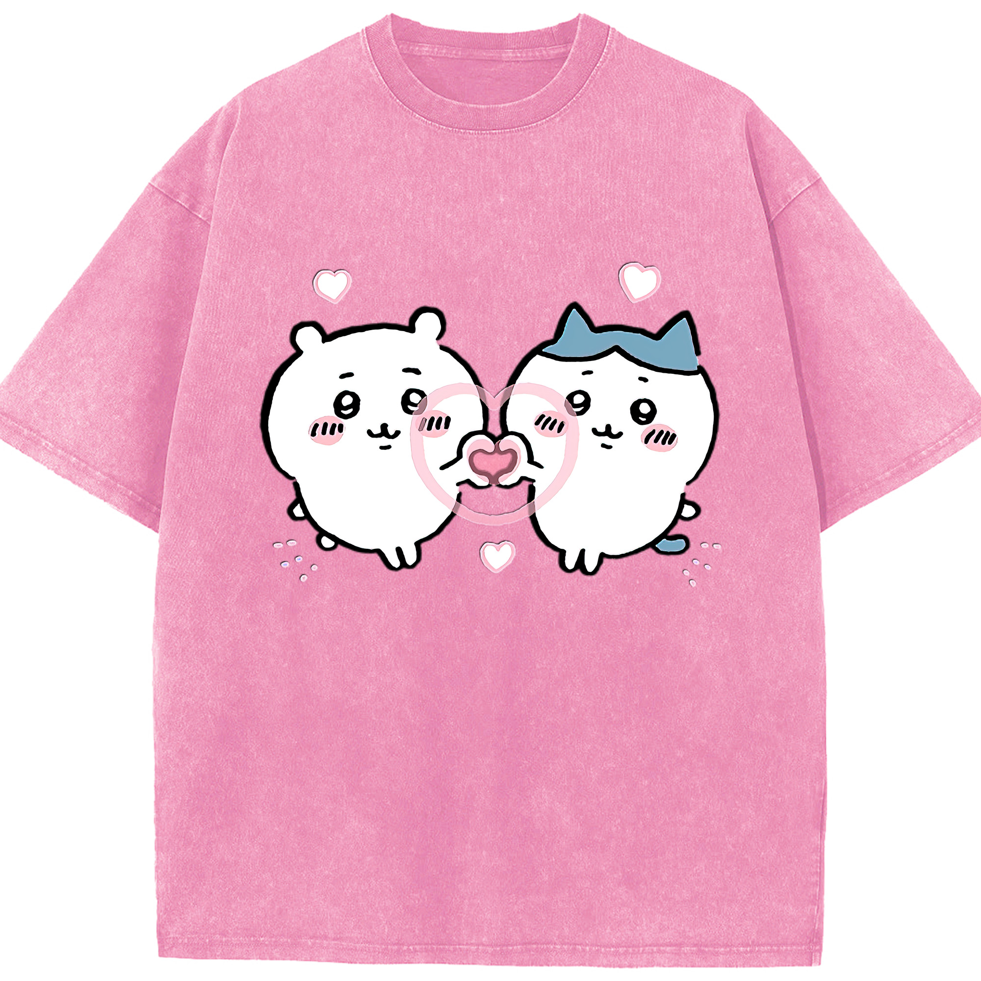 （画像用） ちいかわ ちいかわ Chii-kawa chiikawa 綿100% ヴィンテージ風 半袖Tシャツ（フロントプリント）
